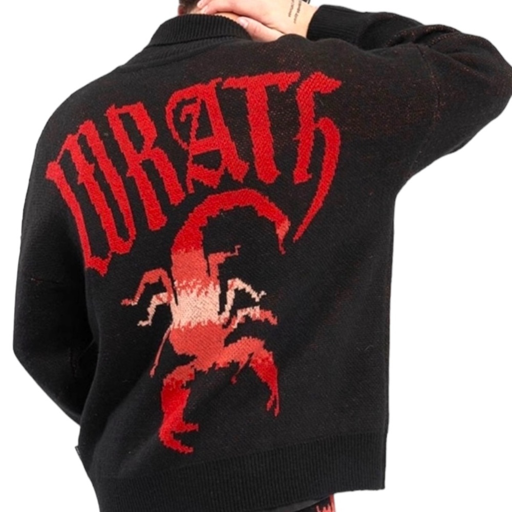 NWT SPIRIT JERSEY Wrath Scorpion Sweater Scorpio Loner Knit Zip Up Unisex Heavy